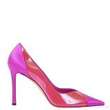 Jimmy Choo Fuchsia Satin Hot Pink PVC Heels 38