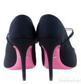 Black Virginia Mary Jane Pointed Toe Heels