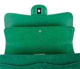Chanel Classic Jumbo CC Emerald Green Python Flap Bag