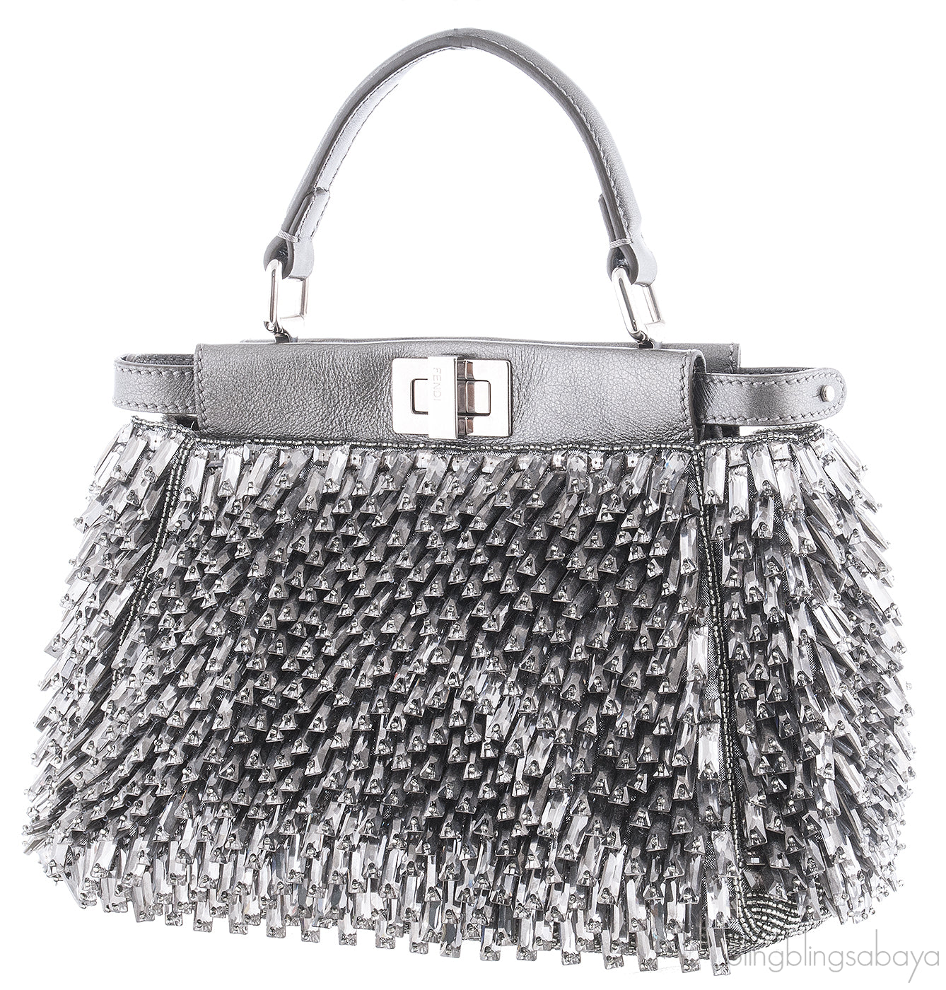 Grey Crystals & Beads Embellished Peekaboo