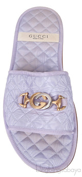 Lilac GG Quilted Slide Flat
