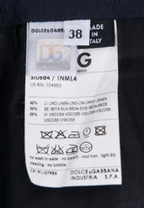 Black & Dark Blue Pleated Detail Skirt