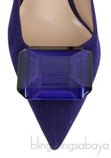 Purple Jaipur Embellished Suede Pumps