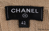 Chanel Gold Ribbed Knit Maxi Dress