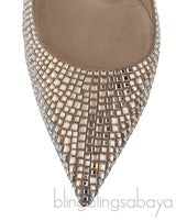 Bi-color Crystal Pointed Toe Heels
