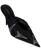 Knife Black Eiffel Tower Crystal Mule