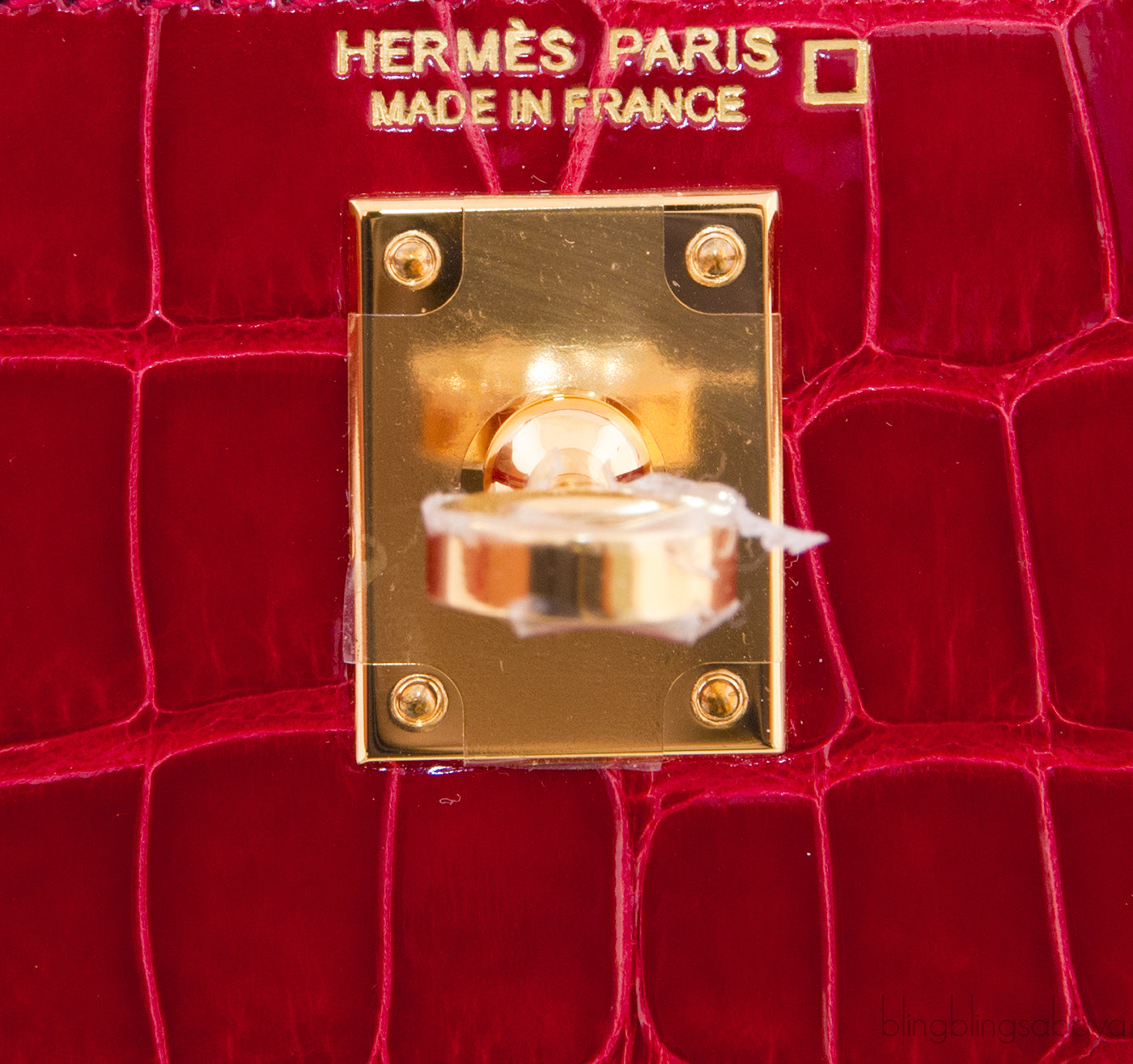 Kelly 20 Red Braise Crocodile GHW
