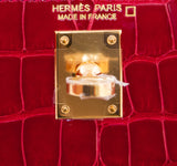 Kelly 20 Red Braise Crocodile GHW