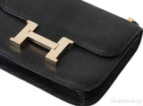 Hermes Vintage Constance Micro 14 Black Varanus Lizard GHW