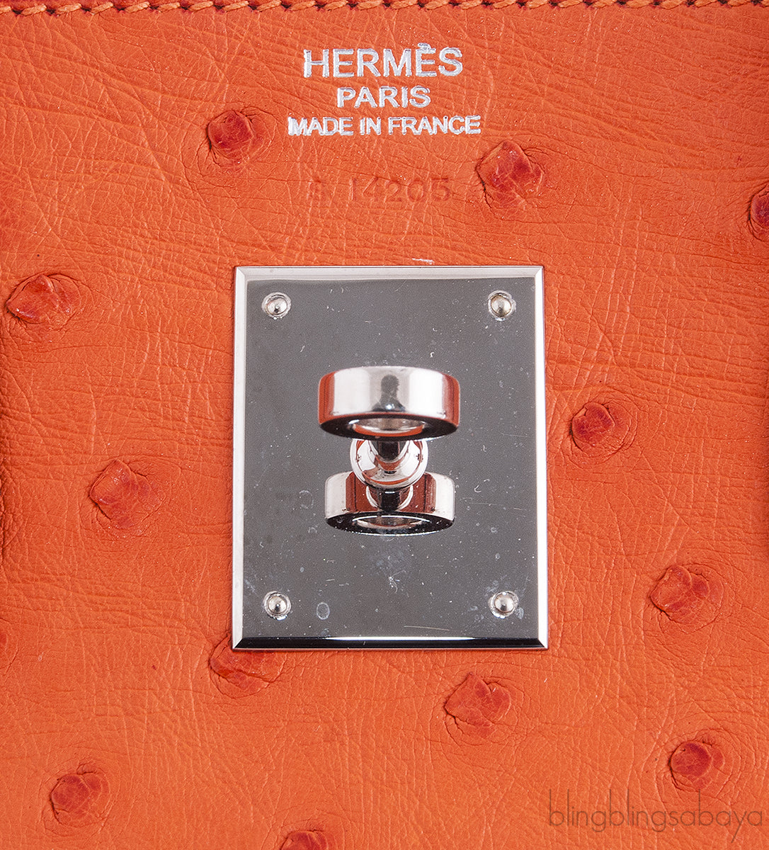 Birkin 30 Orange Ostrich PHW