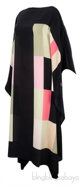 Black Printed Kaftan Dress