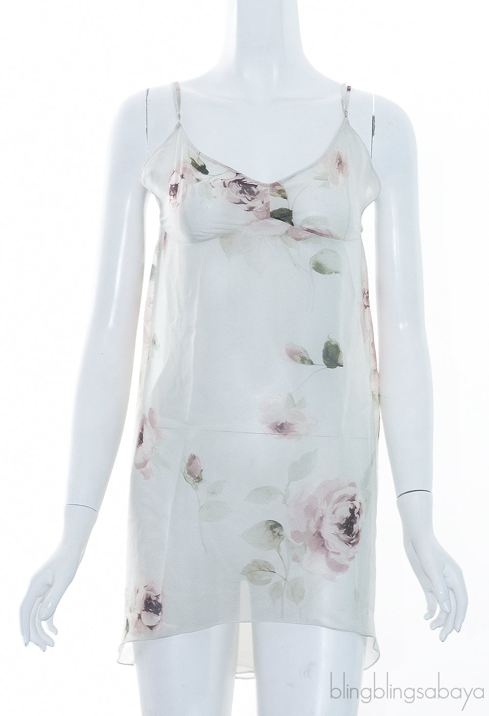 Rose Printed Silk Nightdress