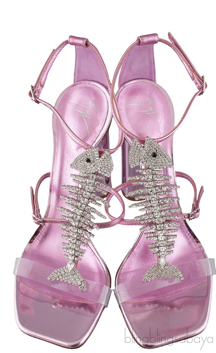 Pink Fishbone Sandals