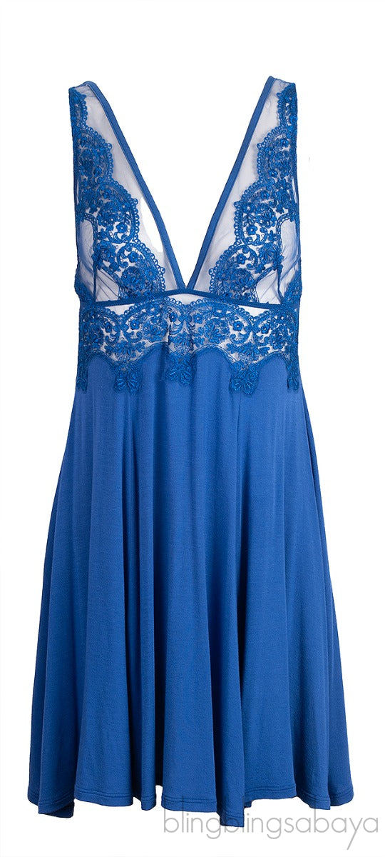 Blue V-neck Camisole Top