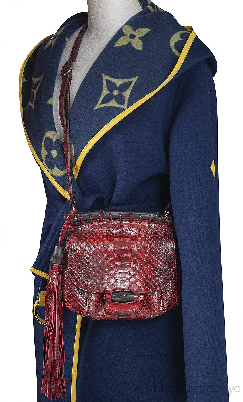 Gucci Red Python Nouveou Mini Shoulder Bag