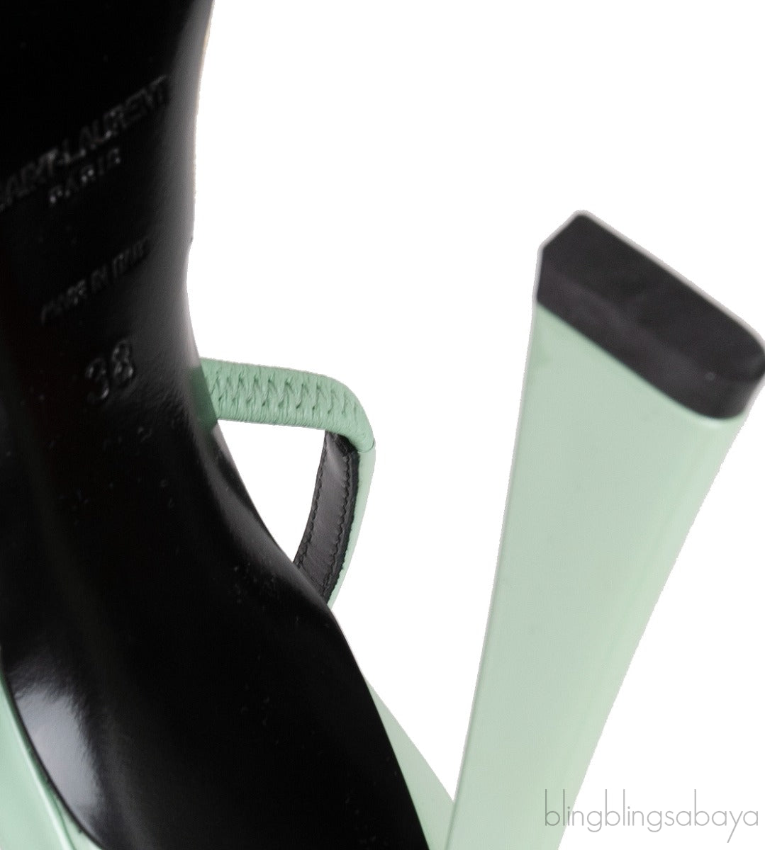 Blade Gold Velvet & Mint Green Slingback Pumps