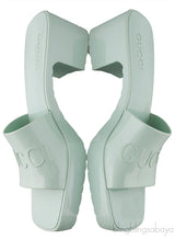 Pastel Green Rubber Slide Sandals
