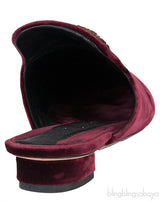 Maroon Stella Velvet Mules