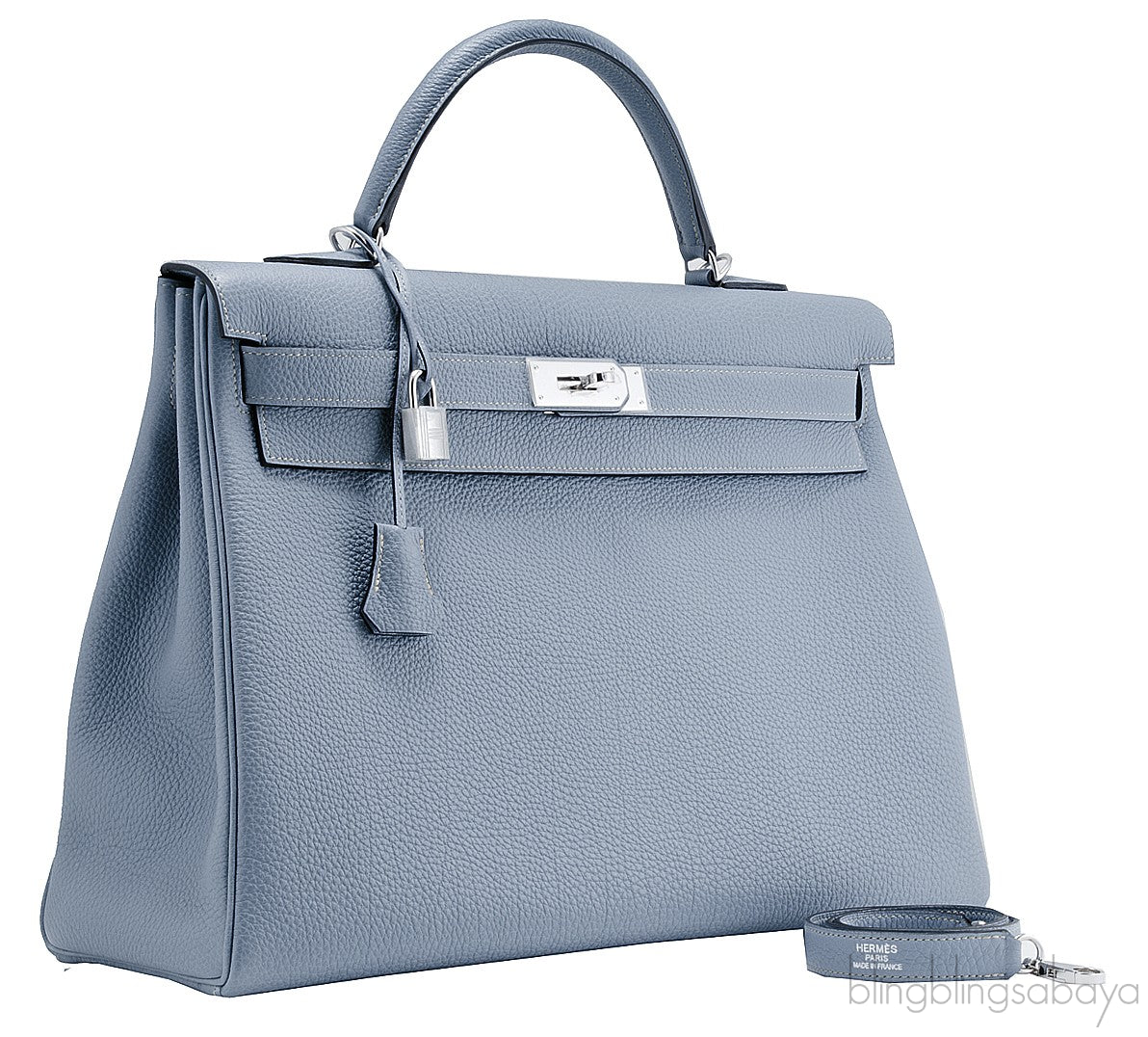 Kelly 40 Blue Lin Togo Retourne
