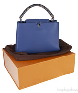 Louis Vuitton Blue Capucine Python Handle Bag