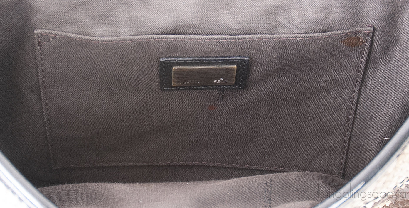 Fendi Brown Natural Python Flap Bag