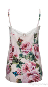 Lace-trimmed Silk Satin Top