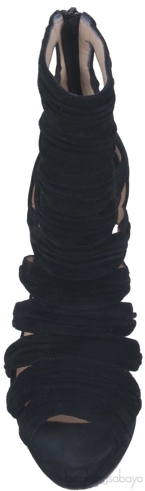 Black Suede Cut-out Leather Pump