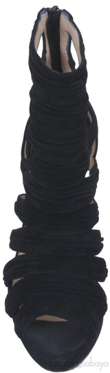 Black Suede Cut-out Leather Pump