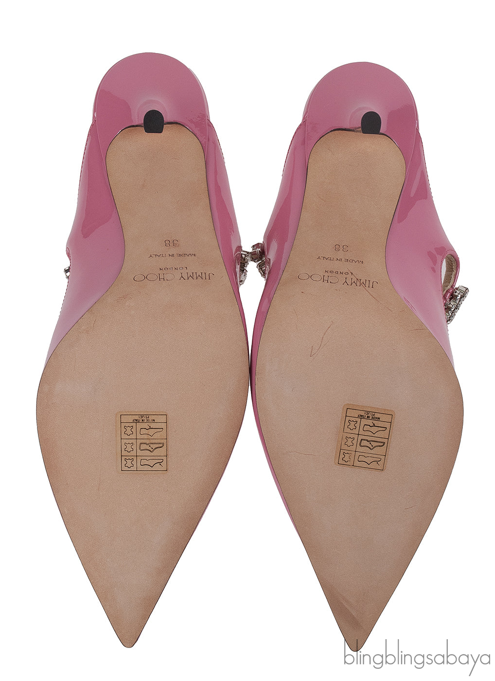 Jimmy Choo Bing Pink Crystal Embellished Mule 38