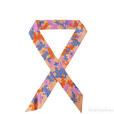 Moynat Orange Multi-color Abstract Print Twilly