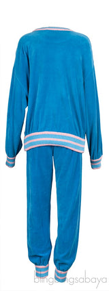 Blue Velvet Tennis Sweatshirt & Pants