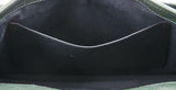 Yves Saint Laurent  Nikki Forest Green Medium Crinkled Leather Shoulder Bag