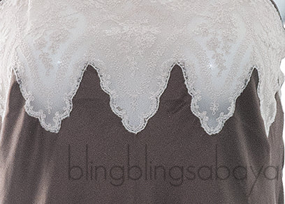 Brown Satin Pink Lace Camisole
