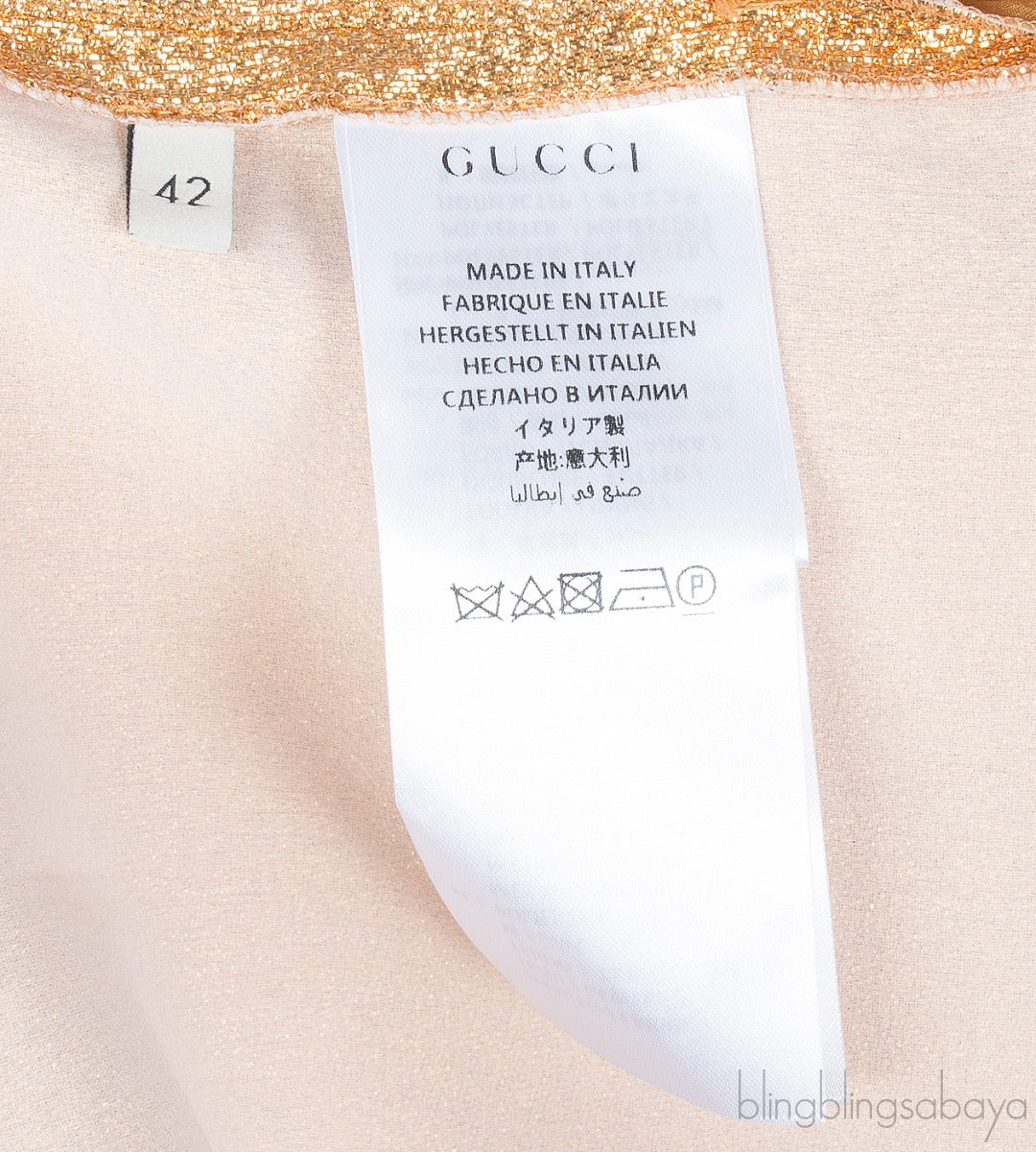 Metallic Gold Lurex Crepe Bloomer Pants
