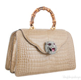 Thiara Bamboo Handle Crocodile Bag