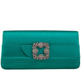 Gothisi Emerald Green Satin Clutch