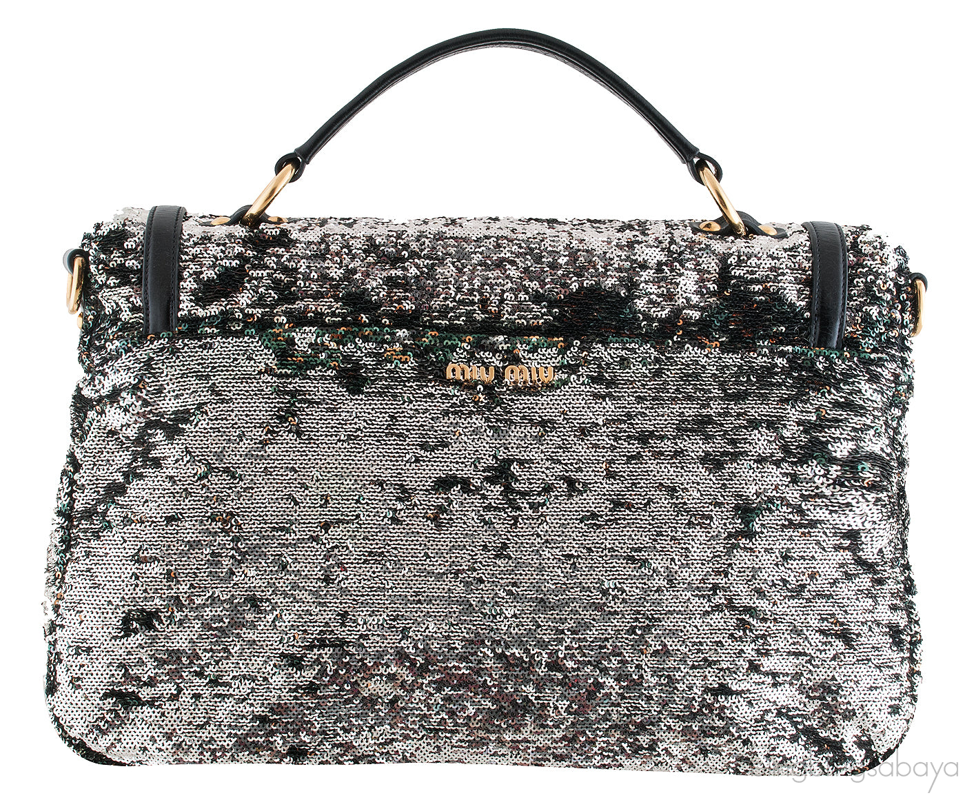 Sequin Black Turn-lock Handle Bag