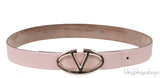 Valentino Garavani Old Pink V Buckle Belt