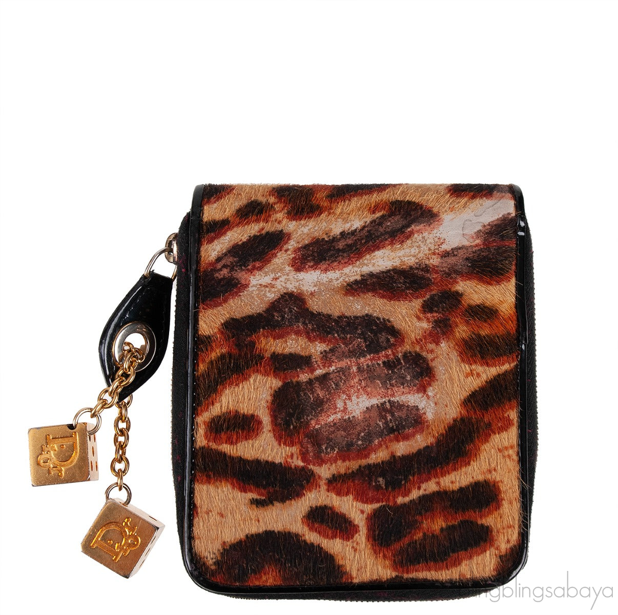 Dior Vintage Leopard Ponyhair Gambler Wallet