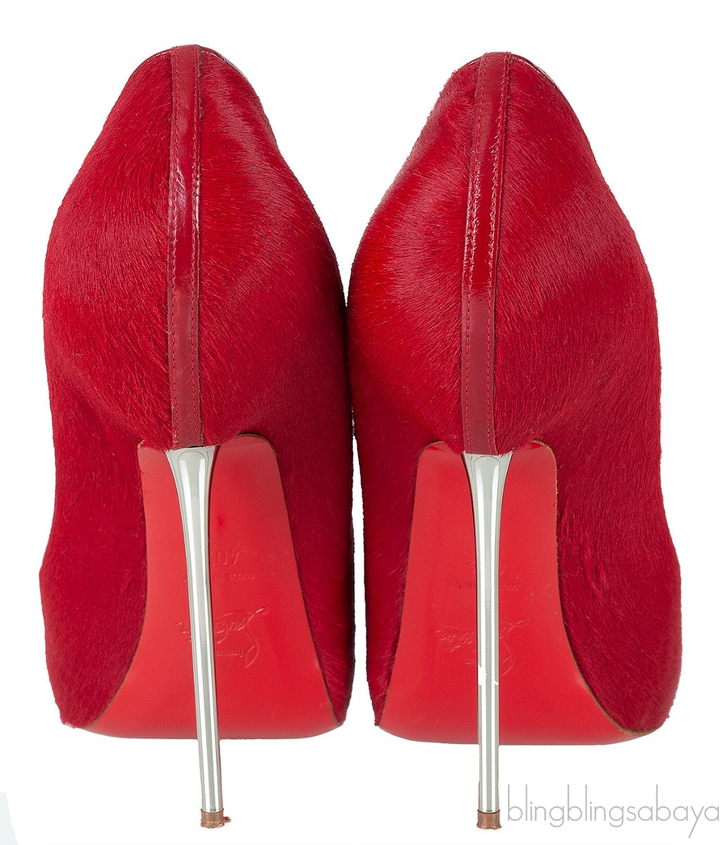 Red Pony Hair Heels