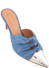 Denim Knotted Pointed Sandals