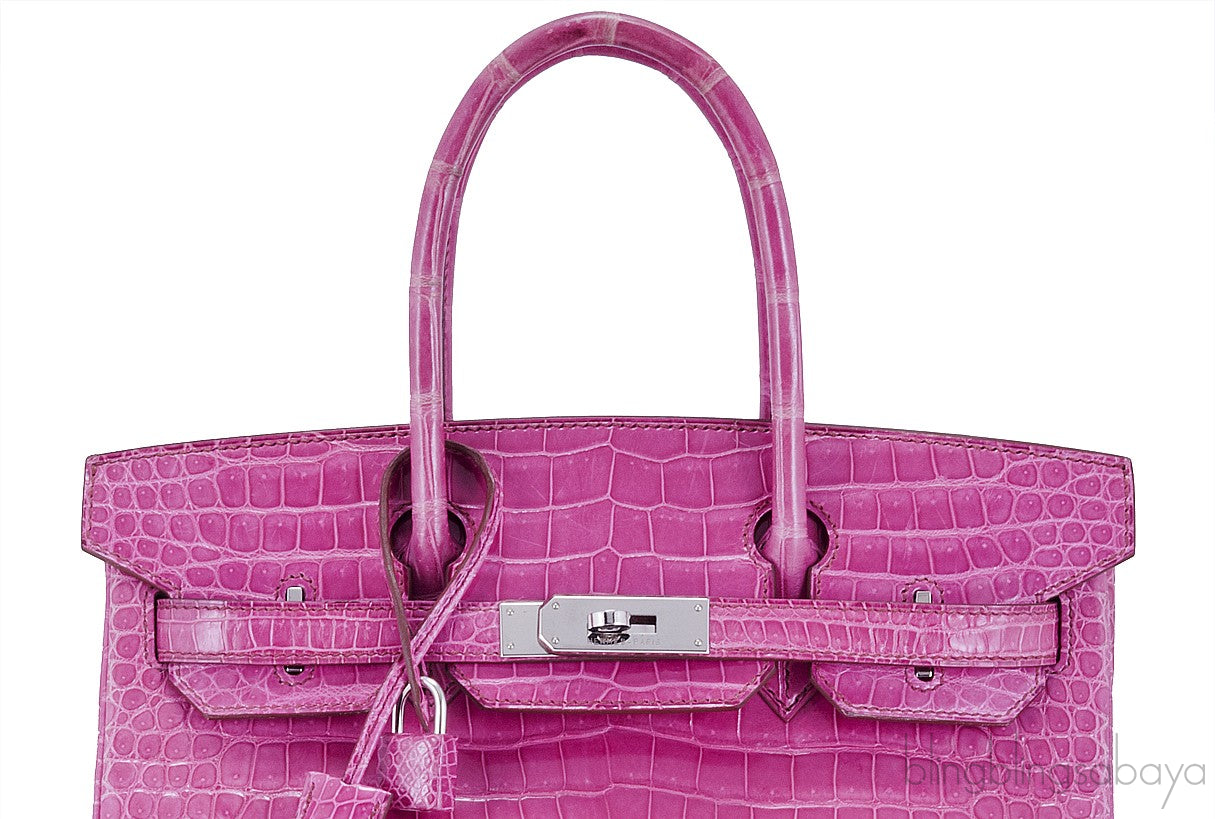 Birkin 30 Fuschia Pink Crocodile