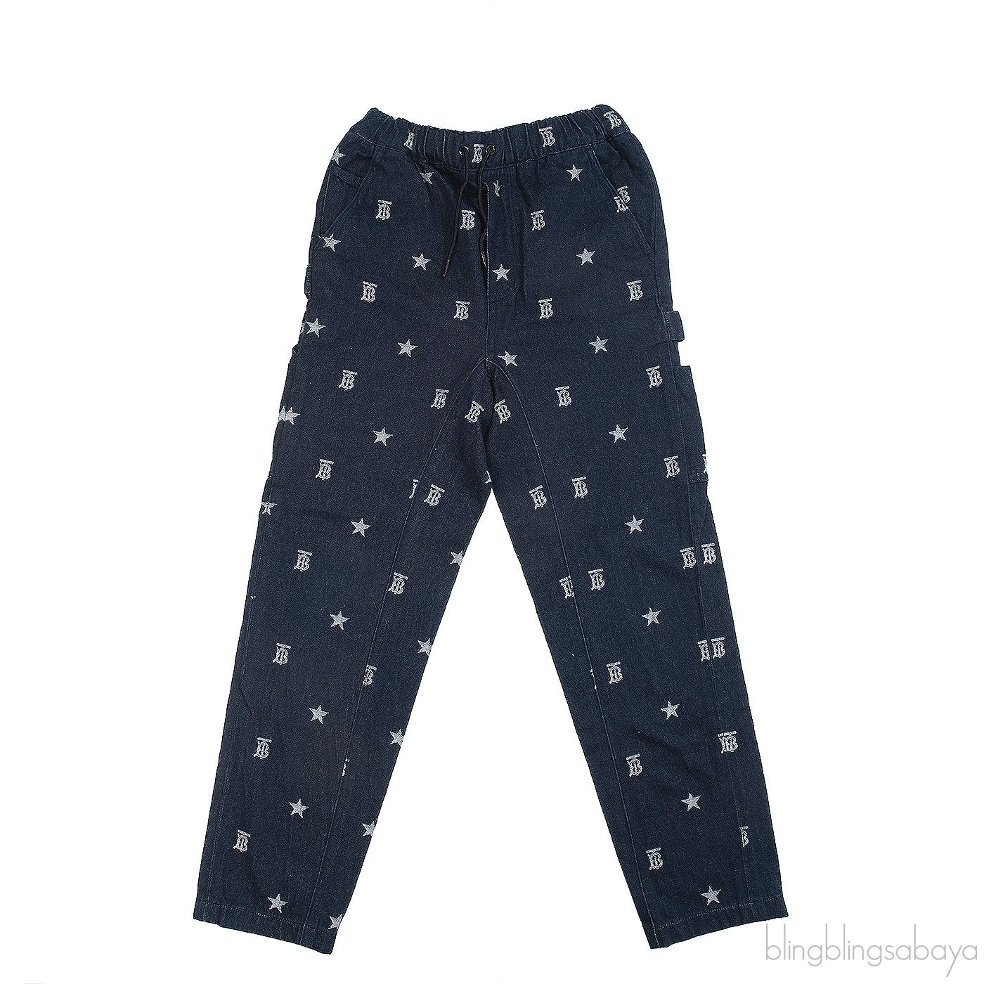 Burberry Blue Printed Kids Denim Jeans