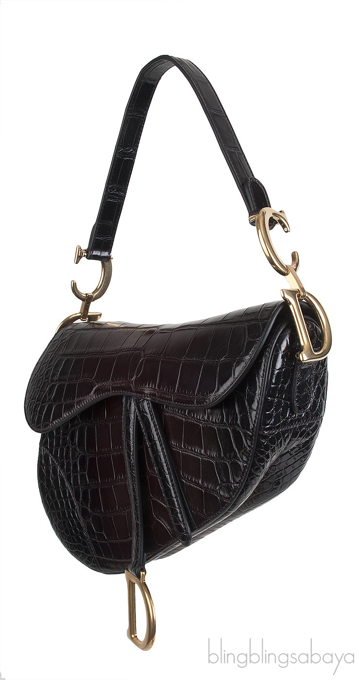 Gradient Crocodile Saddle Bag