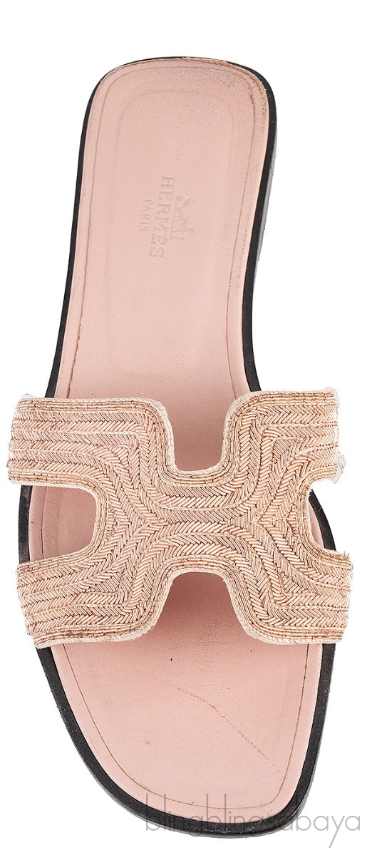 Embroidered Fabric Oran Sandals