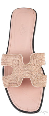Embroidered Fabric Oran Sandals