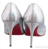 Silver Metallic Pointed Toe Heels