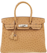 Birkin 30 Natural Gold Ostrich PHW