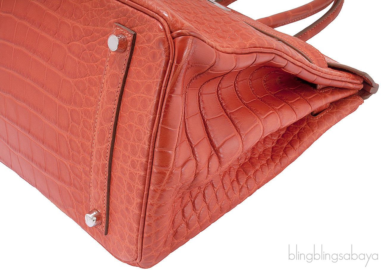 Birkin 35 Geranium Matte Crocodile