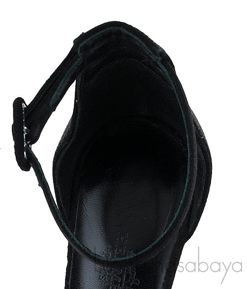 Premiere Glitter Black Slingback Heels